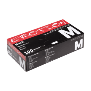 Emotion Disposable Puudrita mustad nitriilkindad, suurus M