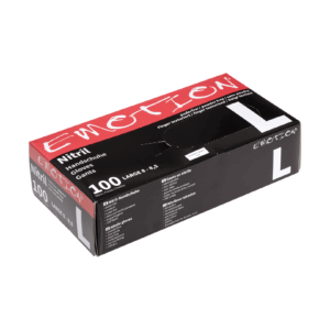 Emotion Disposable Puudrita mustad nitriilkindad, suurus L